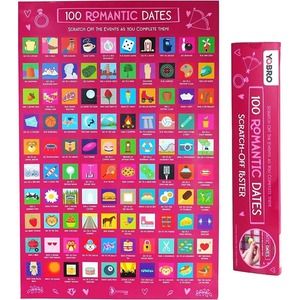 100 Dates Scratch Off Poster Date Night Romantic Birthday Gift Valentines Day